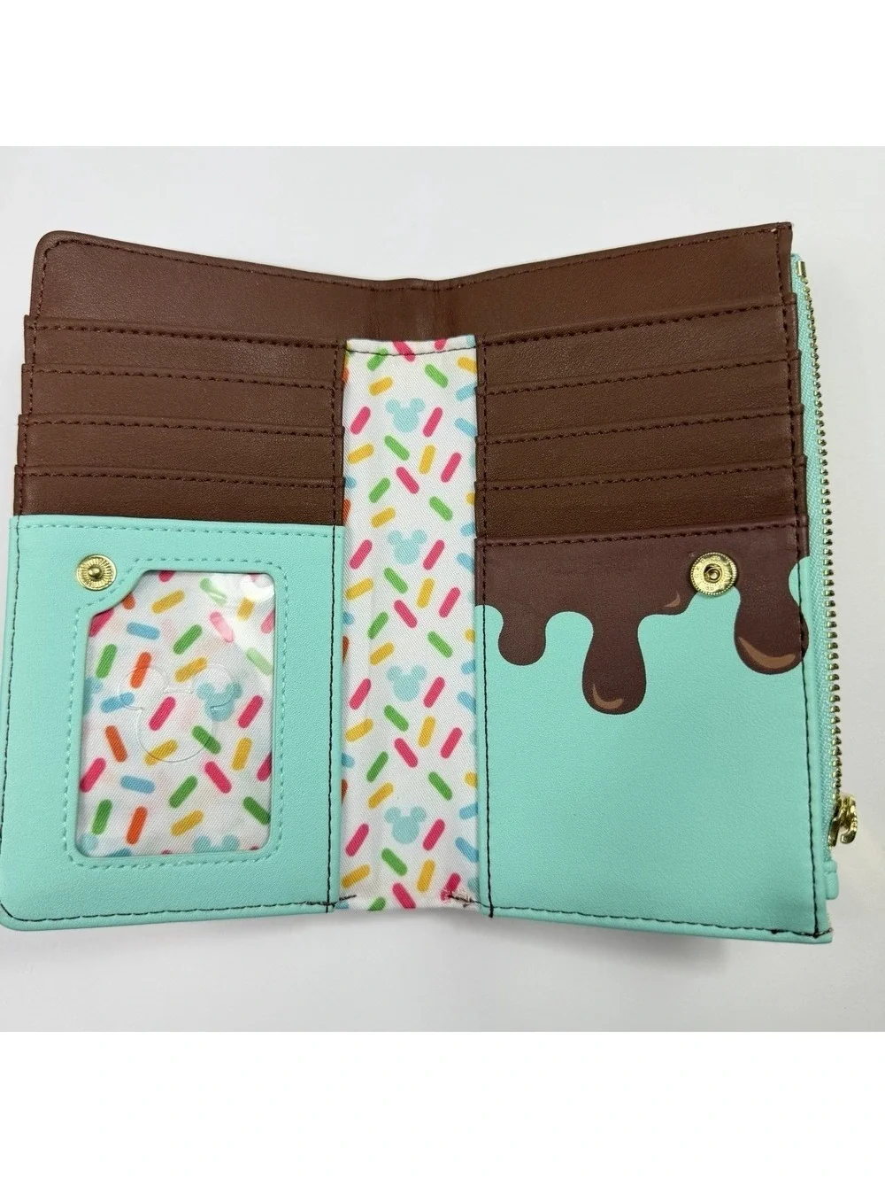 Loungefly Disney Sweet Treats Mickey Minnie Ice Cream Zip Around Wallet